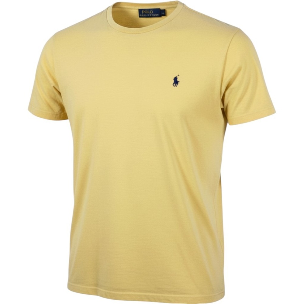 Polo Ralph Lauren Yellow Short-Sleeve Pony Logo Crew-Neck T-Shirt Preppy Size M